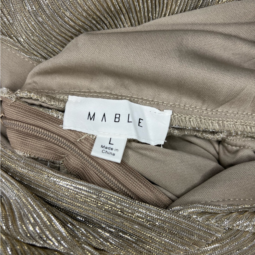 Mable Gold Metallic Ruffle Dress - Picture 8 of 9